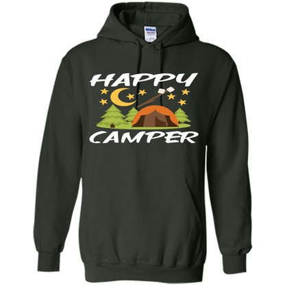 Happy Camper T-shirtt - Outdoor Night Sky Forest Green