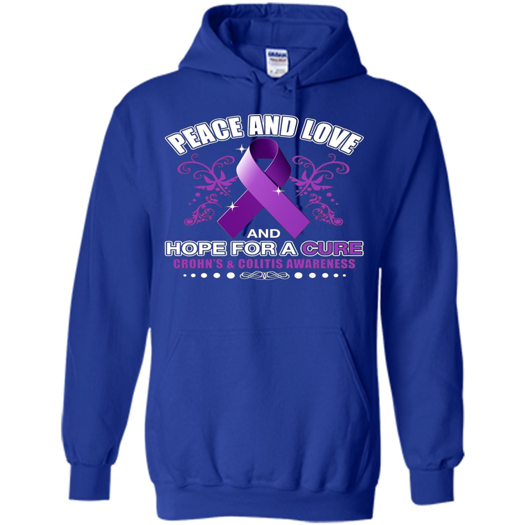 Peace And Love And Hope For A Cure Crohn's and Colitis Awareness T-shirt