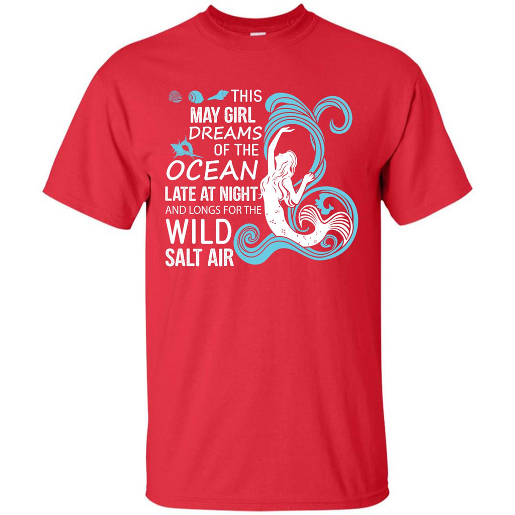 This May Girl Dreams Of The Ocean Late At Night T-shirt Red