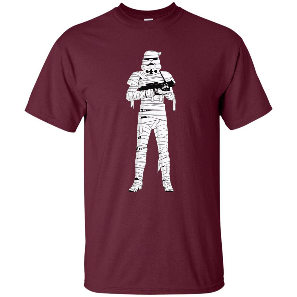 Stormtrooper Mummy Wraps Halloween T-Shirt Maroon