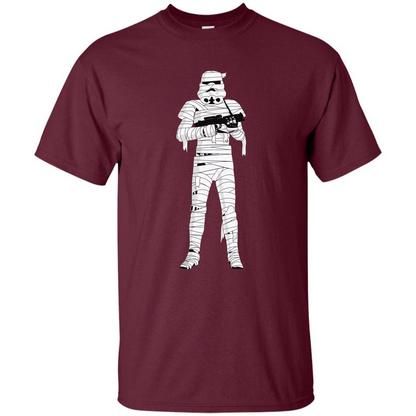 Stormtrooper Mummy Wraps Halloween T-Shirt Maroon