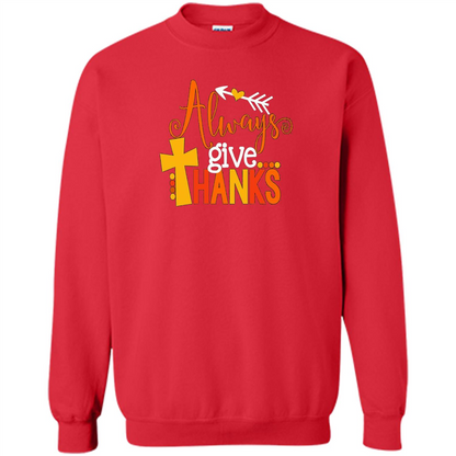Cute Kids Thanksgiving Shirt - Always Give Thanks T-Shirt Red