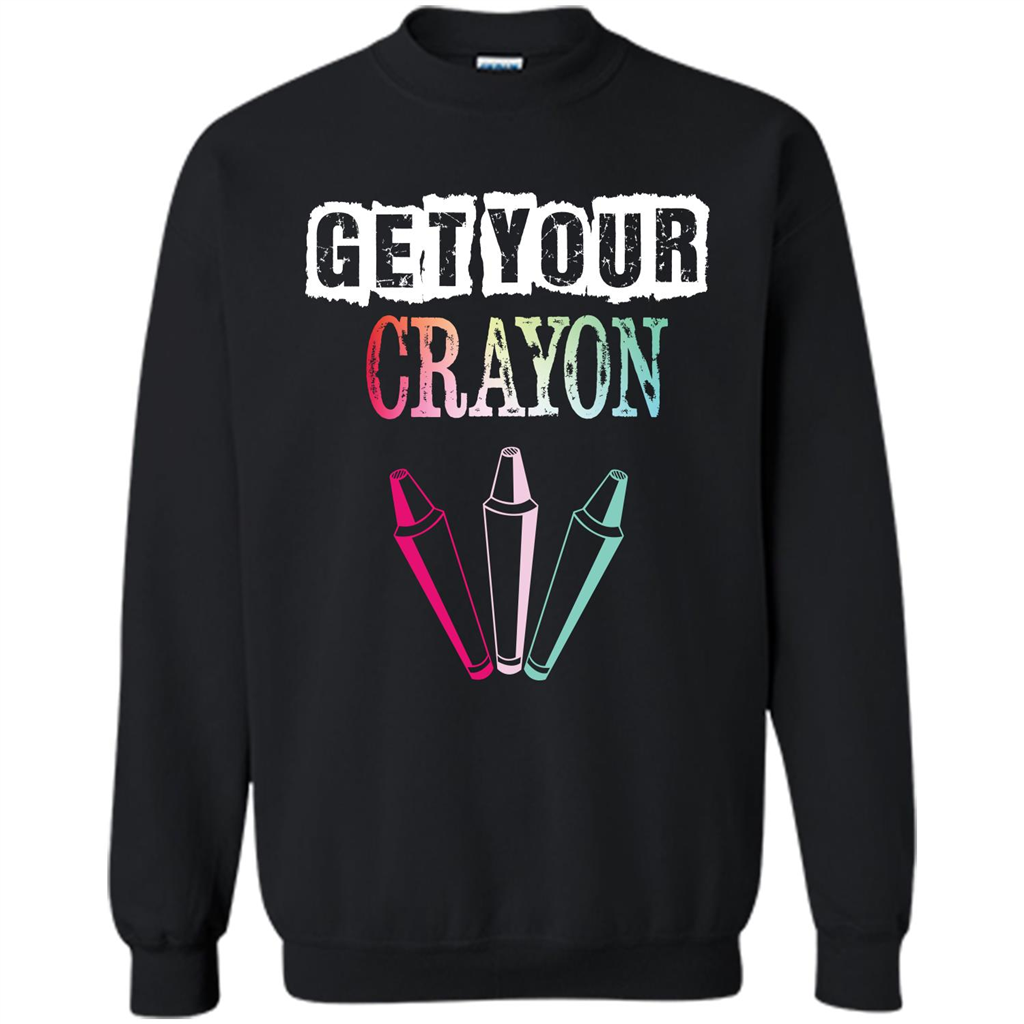 Teacher Lover T-shirt Get Your Crayon Black