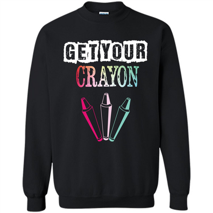 Teacher Lover T-shirt Get Your Crayon Black