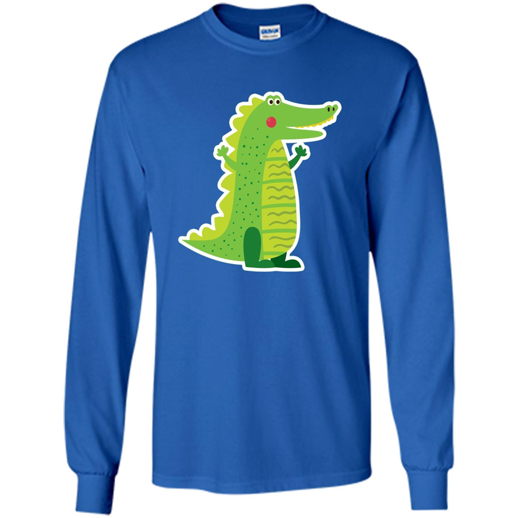 Cute Smiling Crocodile Animal Lover T-shirt Royal