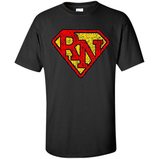 Vintage Super Nurse RN Distressed T-shirt Black