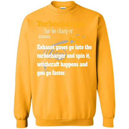 Car Lover T-shirt Turbocharger Exhaust Gases Go Into The Turbocharger Gold