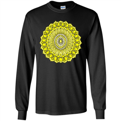 Yellow Sunshine Mandala T-shirt Black