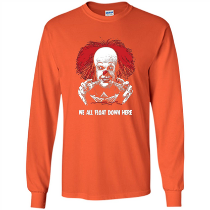 Red Balloon We All Float Down Here T-shirt Horror Halloween T-shirt Orange
