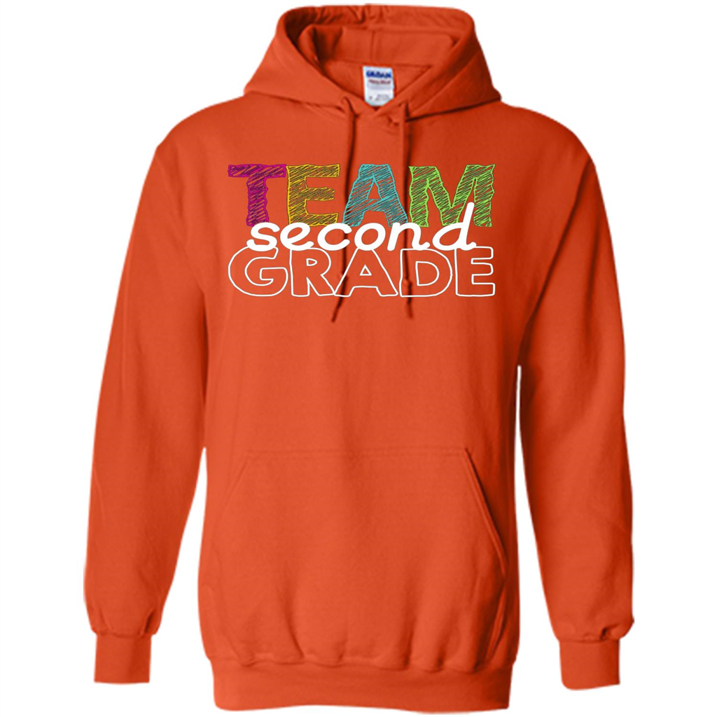 Team Second Grade Teacher T-Shirt Orange
