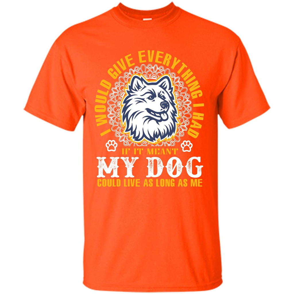Dog T-shirt My Dog Could Live As Long As Me T-shirt Orange
