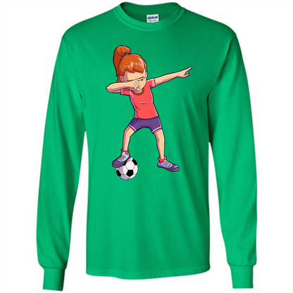Dabbing Soccer Girl T-shirt Dab Dance T-shirt Irish Green