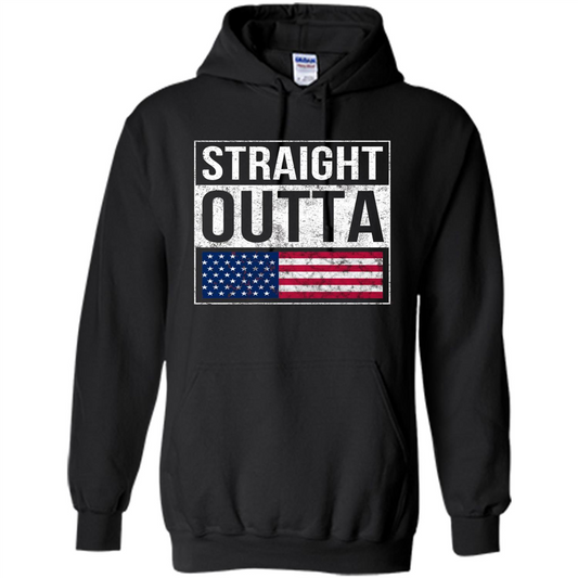 Independen Day T-shirt Straight Outta. 4th of July Black