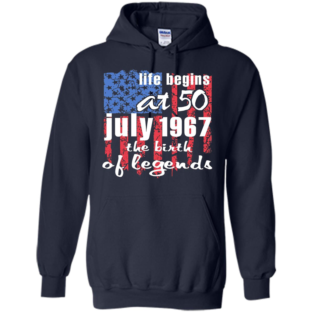 Life Begins At 50 T-shirt July 1967 The Birth Of Legends T-shirt Navy