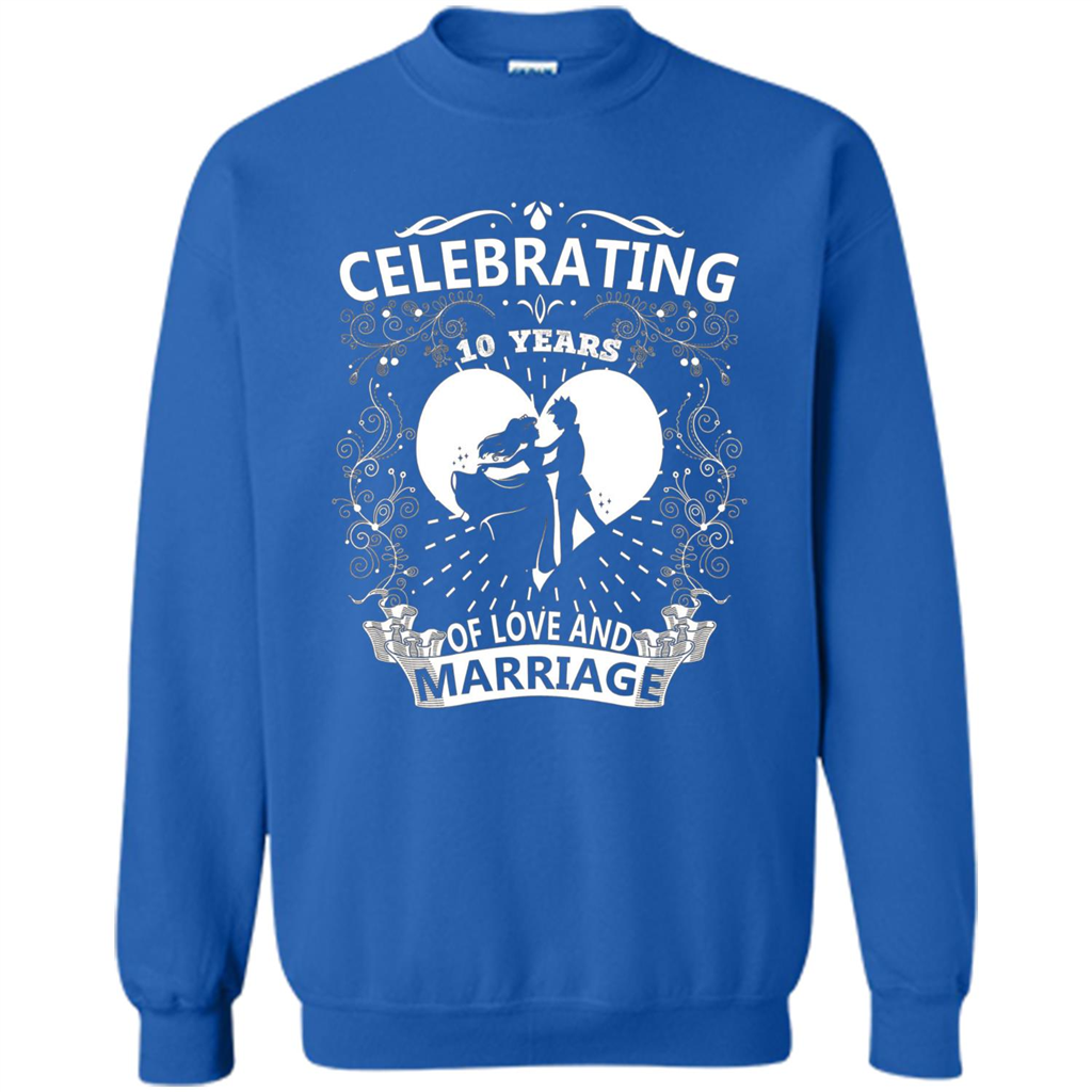 Celebrating 10 Years Wedding Anniversary Tshirt Royal