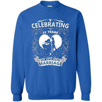 Celebrating 10 Years Wedding Anniversary Tshirt Royal