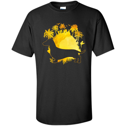 Dachshund T-shirt Dachshund In Summer Black