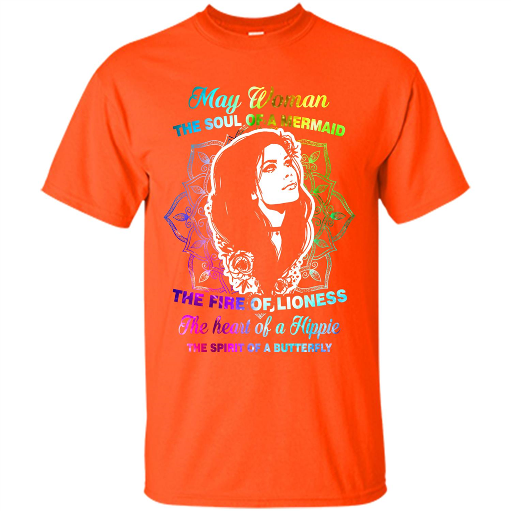 May Woman T-shirt The Heart Of A Hippie Orange