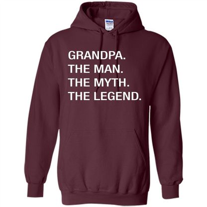 Fathers Day T-shirt Grandpa The Man. The Myth. The Legend Maroon