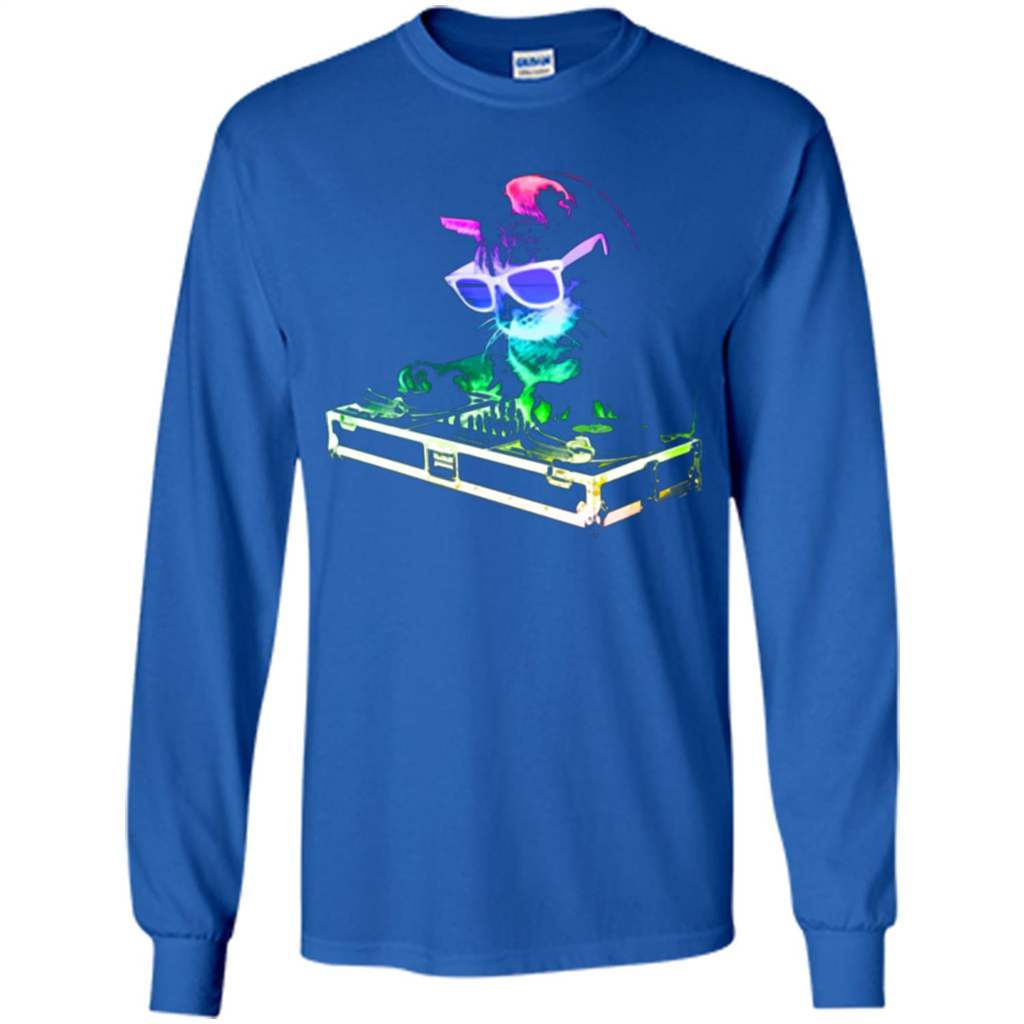 Cat Lover T-shirt House Cat Rainbow DJ Kitty Royal