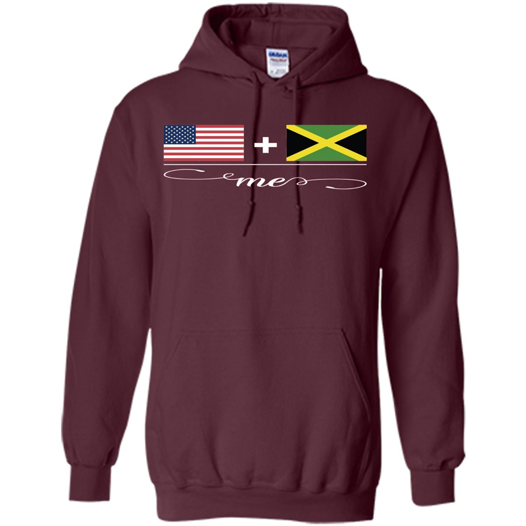 American + Jamaican = Me USA and Jamaica Flags T-shirt Maroon
