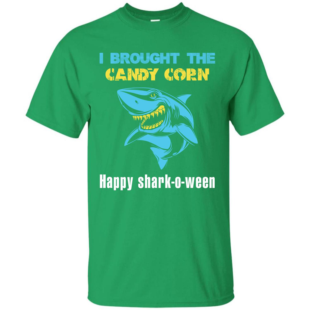 Shark T-shirt I Brought The Candy Corn Happy Shark-o-ween T-shirt Irish Green