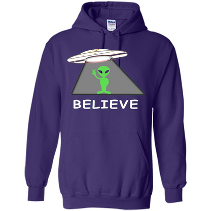 I Believe Alien T-shirt New Cool UFO T-shirt Purple