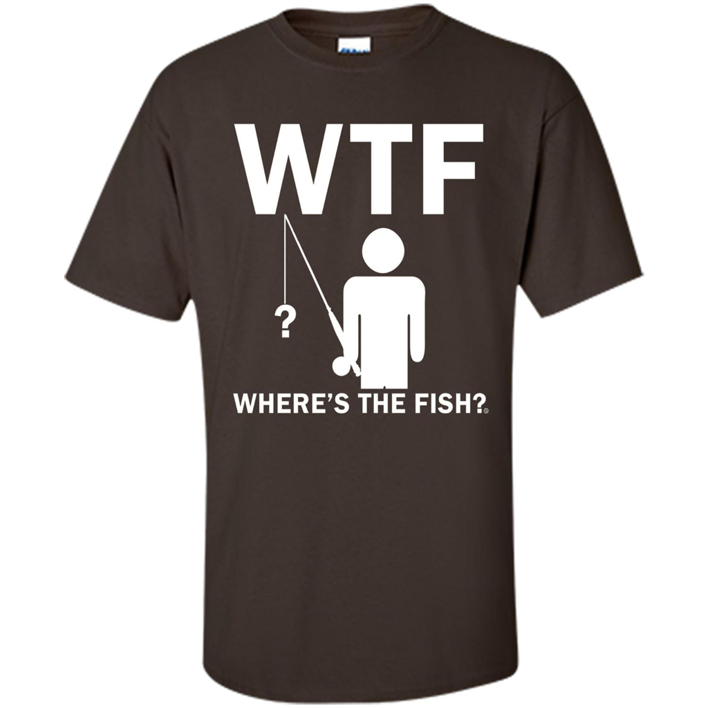 Fishing T-shirt Where's The Fish Dark Chocolate