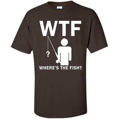 Fishing T-shirt Where's The Fish Dark Chocolate