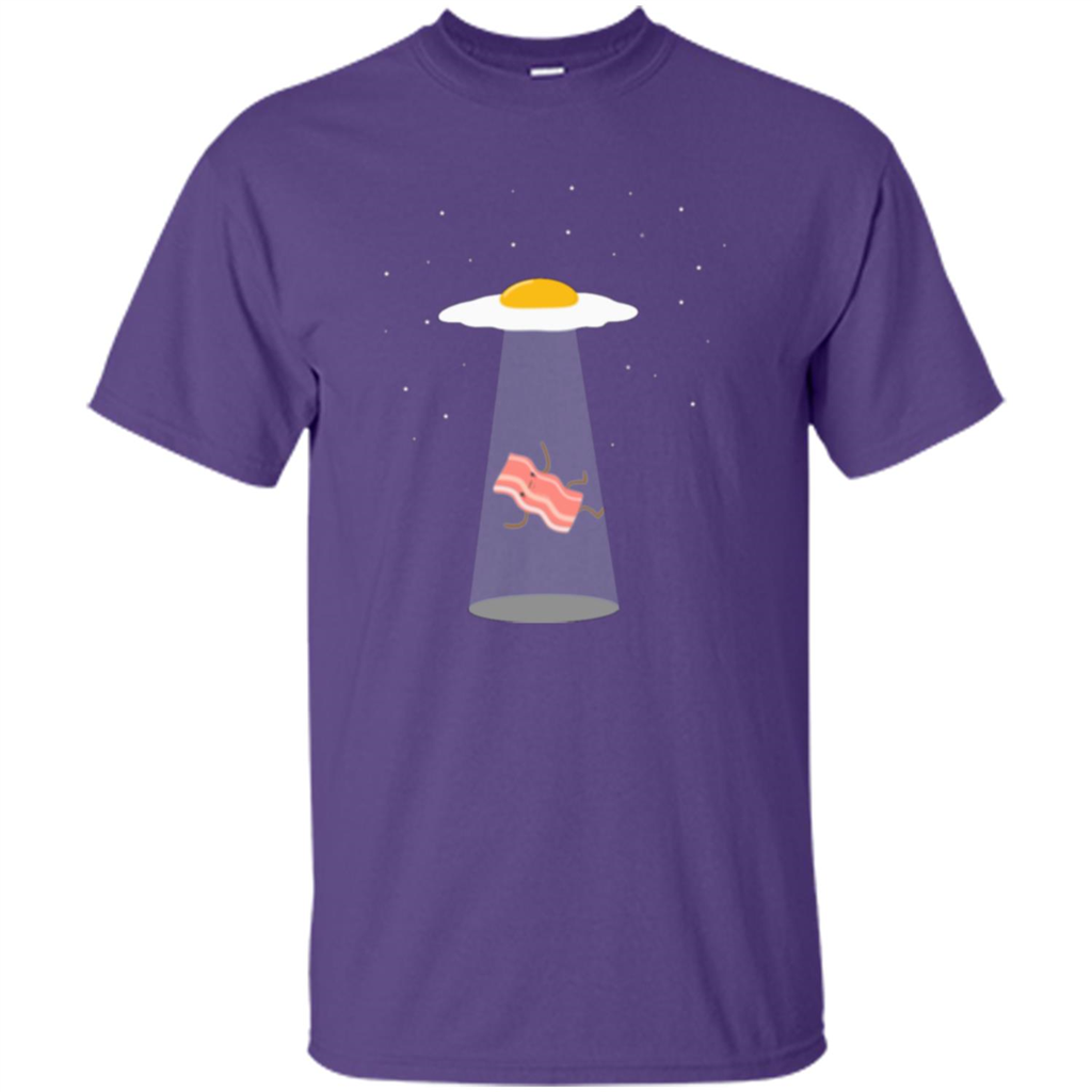 Cute Funny Bacon And Eggs UFO Purple