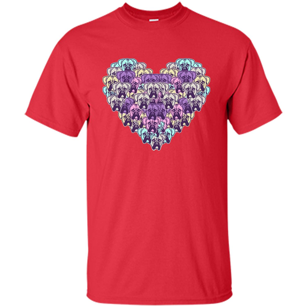 Boxer Dog Heart Mosaic Dog Lover T-shirt Red