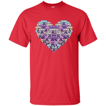 Boxer Dog Heart Mosaic Dog Lover T-shirt Red