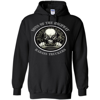 Trucker T-shirt Sons Of The Highway Badass Truckers T-shirt Black