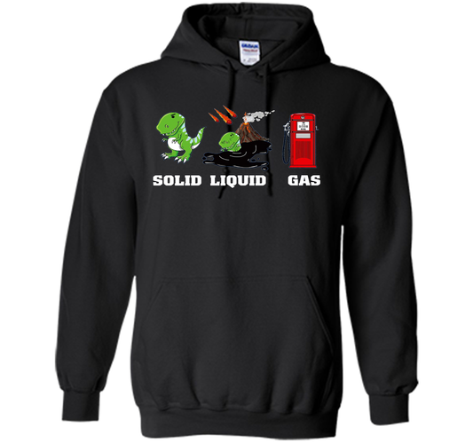 Dinosaur Solid Liquid Gas T-shirt Black