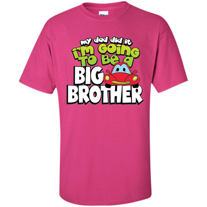 Car Brother T-shirt I'm Going To Be a Big Brother Heliconia