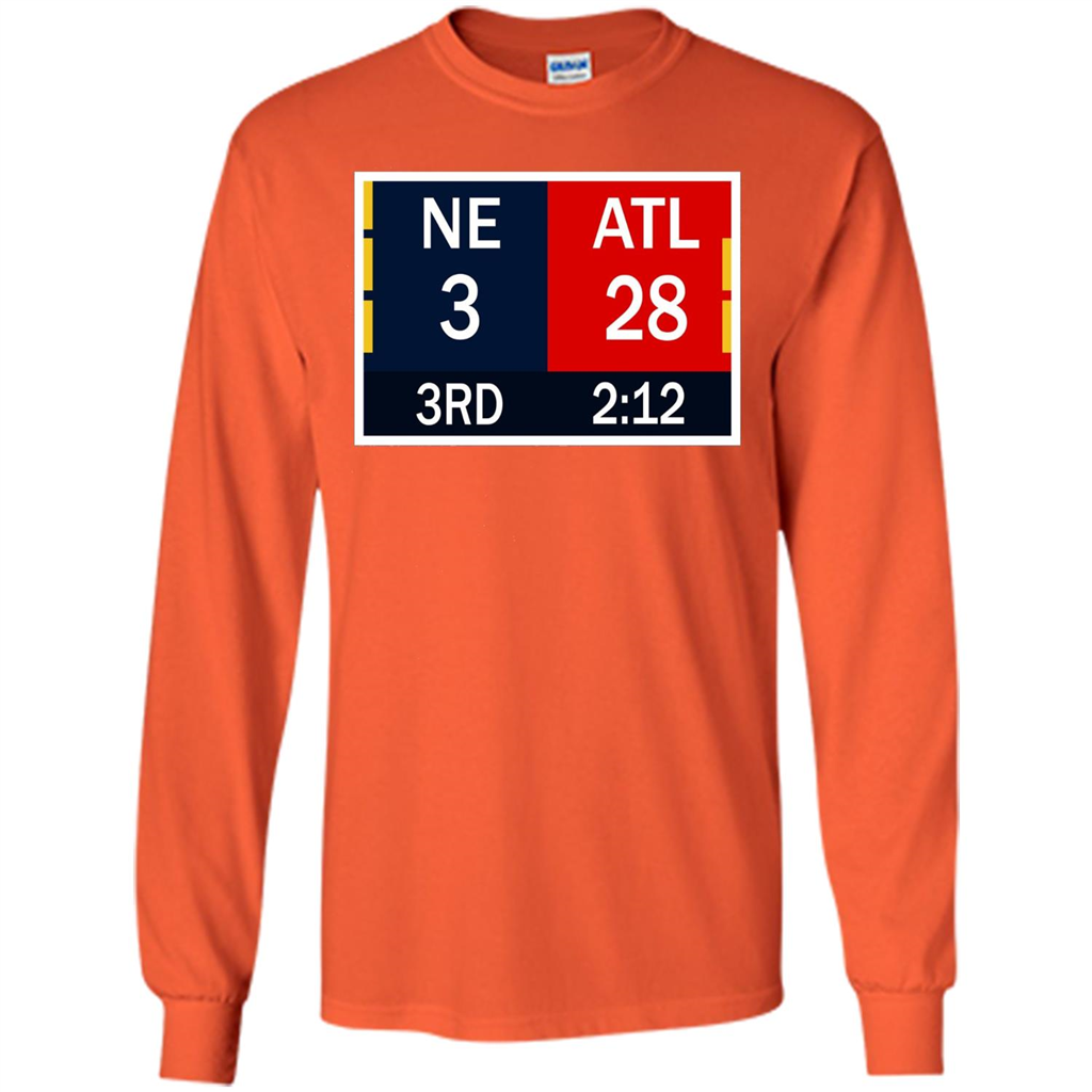 NE 3 ATL 28 Final T-shirt 2 Sides 1 Game Orange