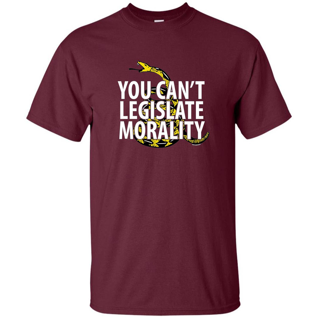 Gadsden Libertarian T-shirt You Can't Legislate Morality Maroon
