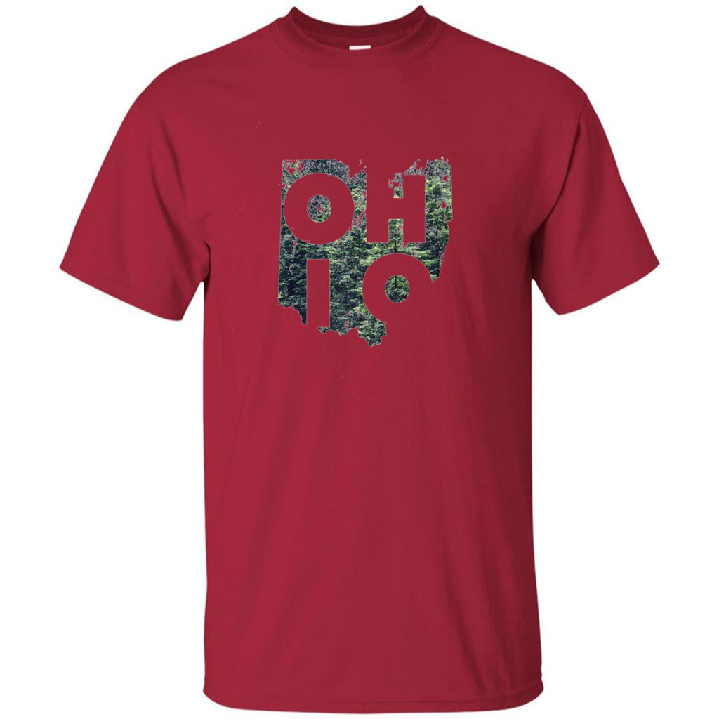 State Of Ohio T-Shirt Distressed with Trees Cardinal