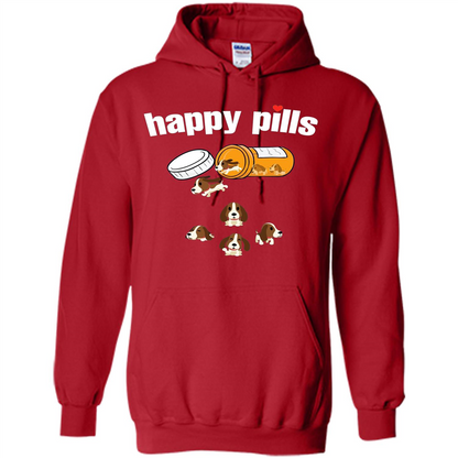 Dog Lover T-shirt Happy Pills T-shirt Red