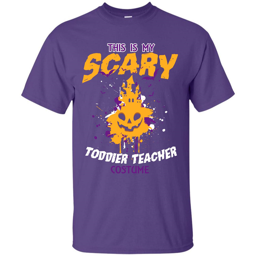 Halloween T-shirt This Is My Scary Toddier Teacher Costume T-shirt Purple