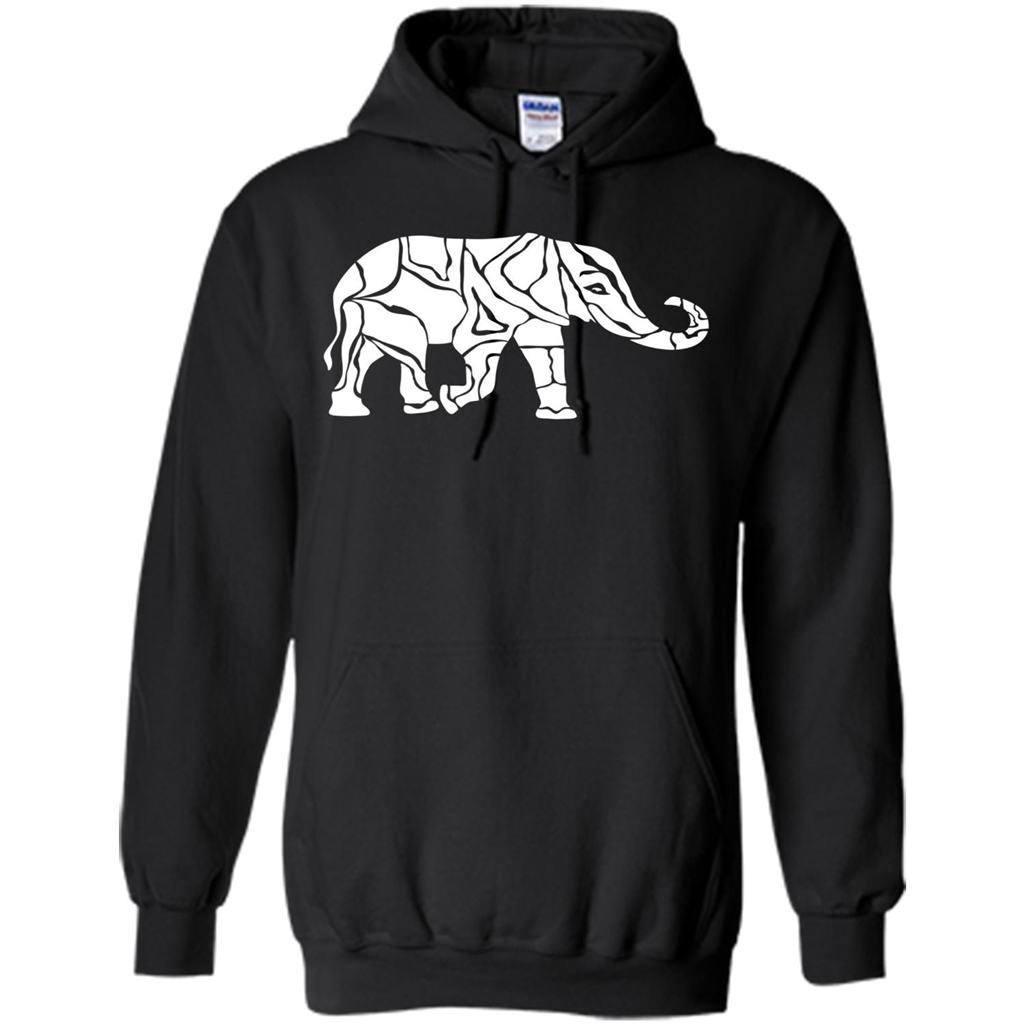 Elephant T-shirt Abstract Elephant Design T-Shirt Black