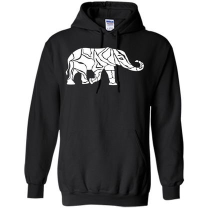 Elephant T-shirt Abstract Elephant Design T-Shirt Black