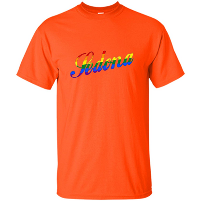 Sedona AZ Arizona LGBTQ Rainbow Flag T-shirt Orange