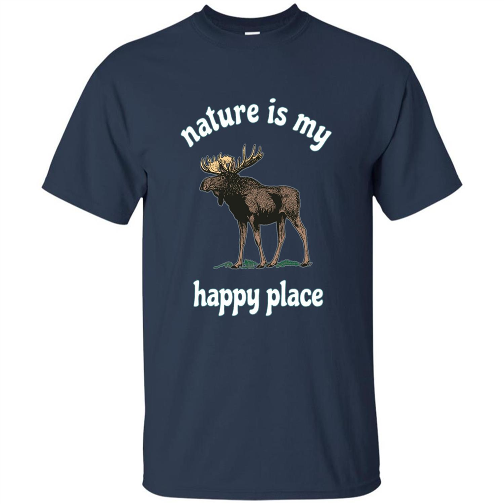 Moose's Wildlife T-Shirt Nature Is My Happy Place Navy