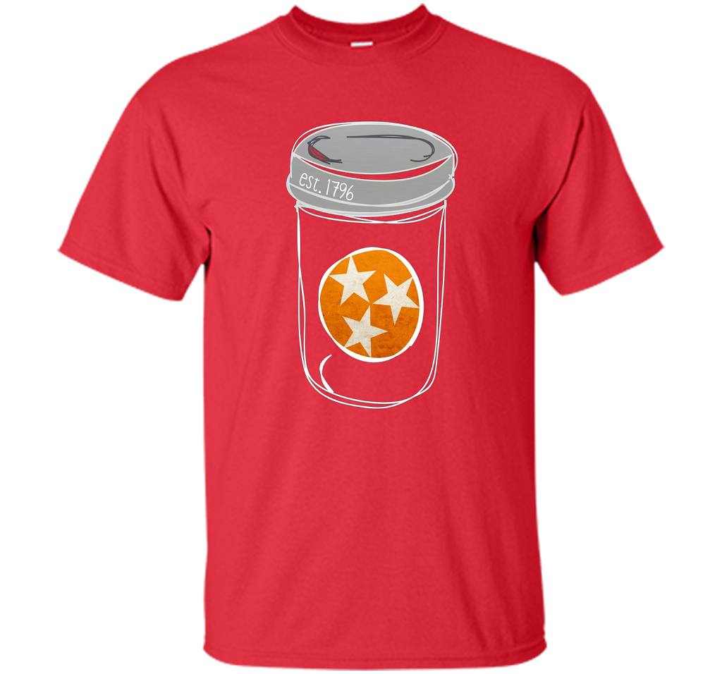 Tennessee Flag Orange and White Mason Jar Tee Shirt Vintage shirt Red
