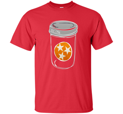 Tennessee Flag Orange and White Mason Jar Tee Shirt Vintage shirt Red