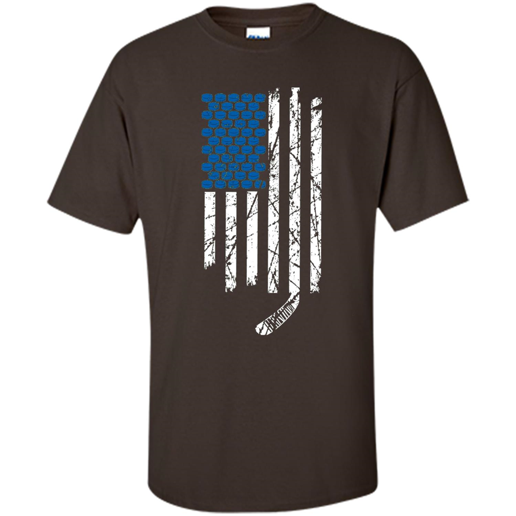 Hockey American Flag T-Shirt Dark Chocolate