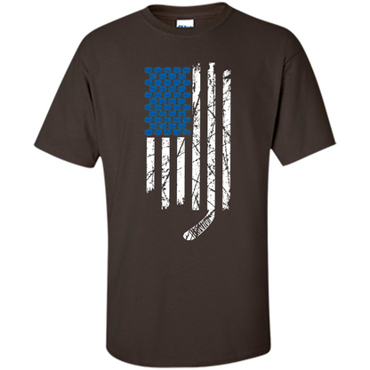 Hockey American Flag T-Shirt Dark Chocolate