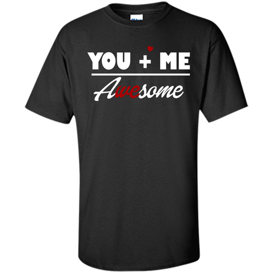 Love T-shirt You and Me Awesome Black