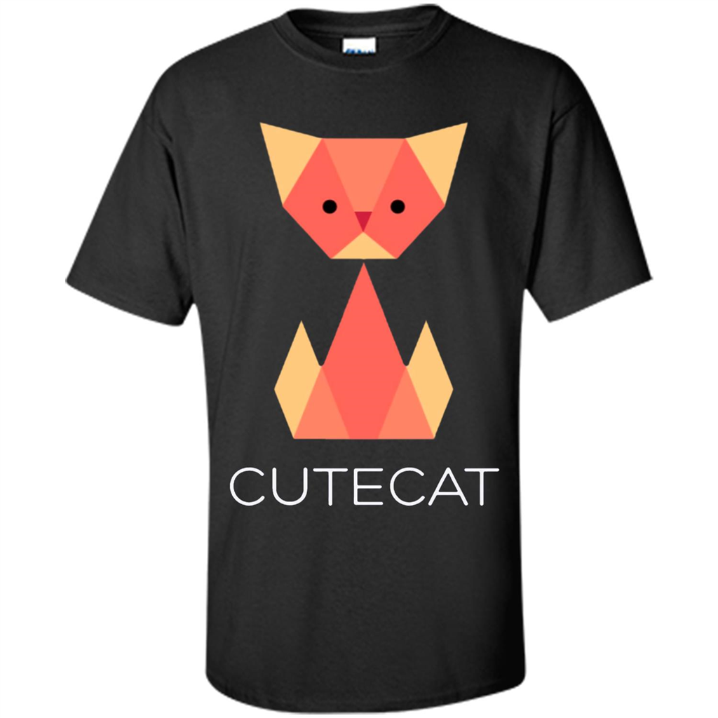 Love Cat T-Shirt Origami Cat Black
